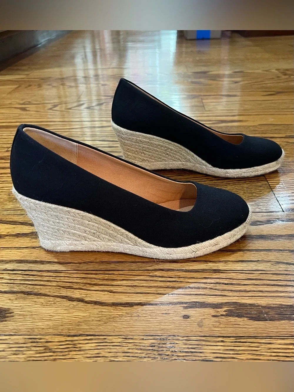 J. Crew Women’s Seville Canvas Espadrille Wedges in Black Sz 8.5 Like Nee